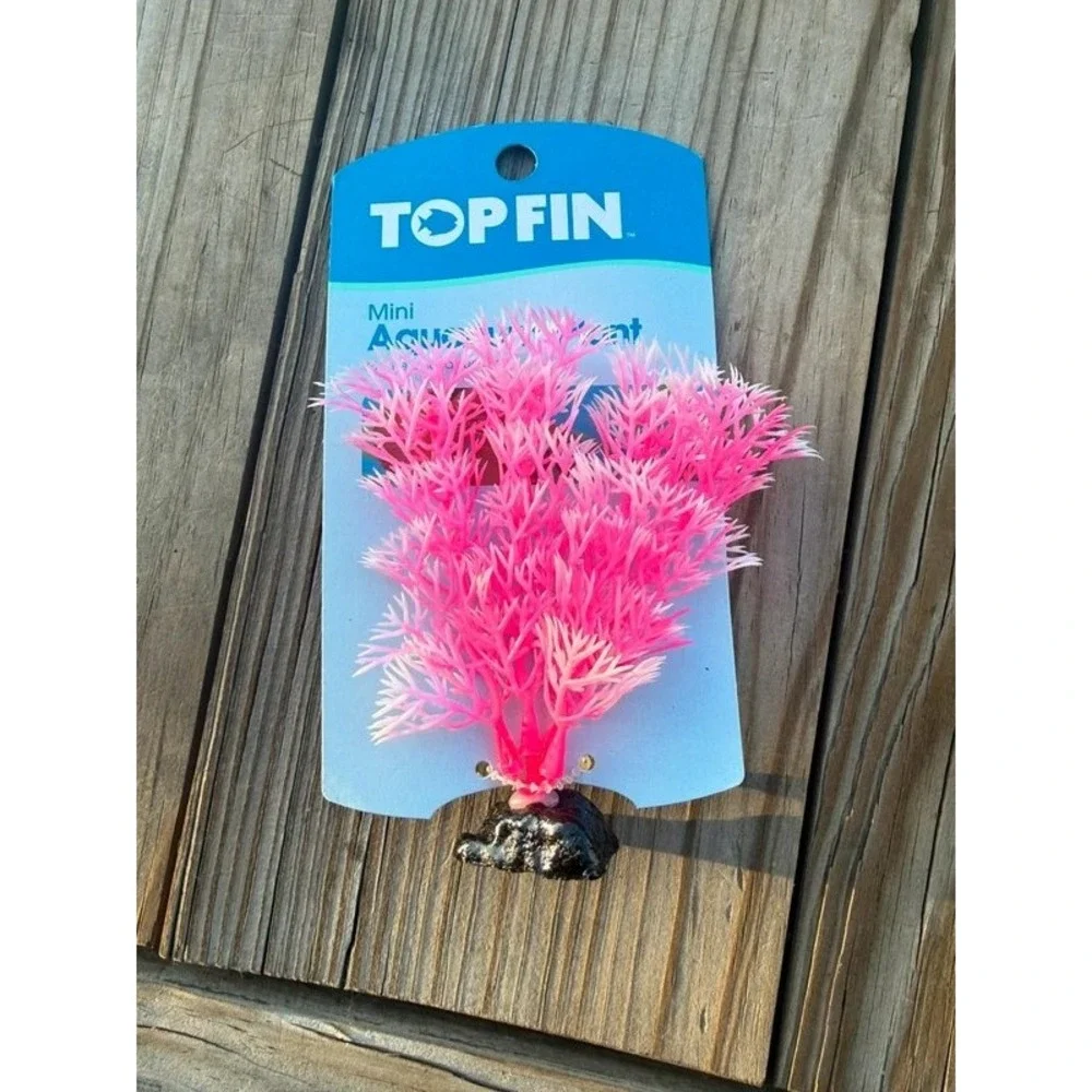 TopFin Pink Mini Coral Aquarium Plant One Size